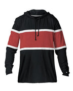 Badger Unisex United Hooded Long Sleeve T-Shirt - Black/ Red/ White