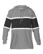 Badger Unisex United Hooded Long Sleeve T-Shirt - Oxford/ Black/ White