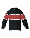 Badger Unisex United Athletic Fleece Hooded Sweatshirt - Black/ Red/ White
