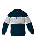 Badger Unisex United Athletic Fleece Hooded Sweatshirt - Navy/ Oxford/ White