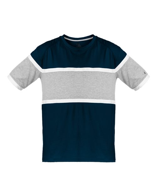 Badger Unisex United T-Shirt - Navy/ Oxford/ White