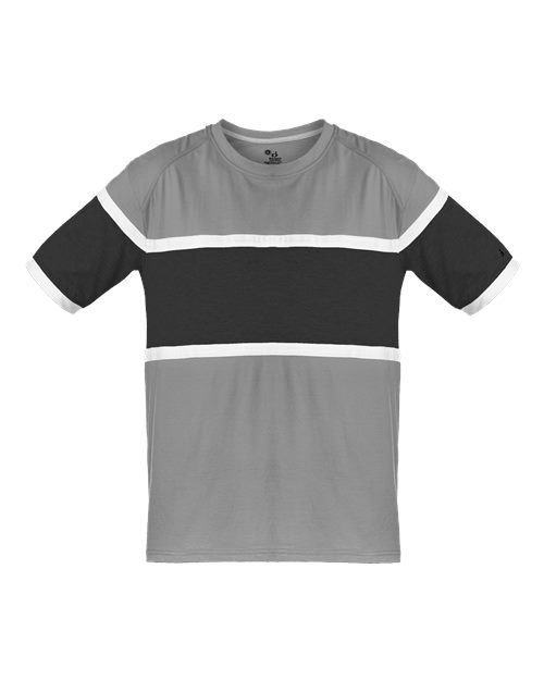 Badger Unisex United T-Shirt - Oxford/ Black/ White