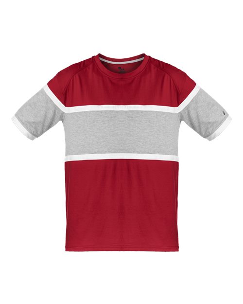 Badger Unisex United T-Shirt - Red/ Oxford/ White