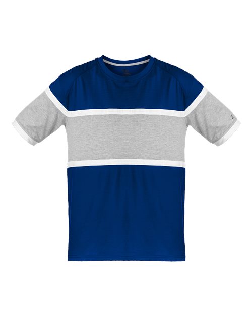 Badger Unisex United T-Shirt - Royal/ Oxford/ White