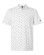 Adidas Men's Ultimate365 Mesh Print Polo - White/ Black