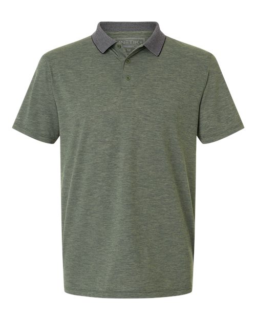ANETIK Men's Transit Tech Polo - Dark Olive Heathered