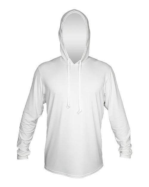 ANETIK Men's Low Pro Tech Hooded Long Sleeve T-Shirt - White Heathered