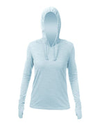 ANETIK Women's Breeze Tech Hooded Long Sleeve T-Shirt - Sky Heathered