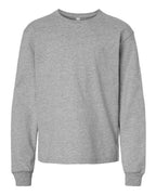 BELLA + CANVAS Youth 6oz. Heavyweight Long Sleeve Tee - Athletic Heather
