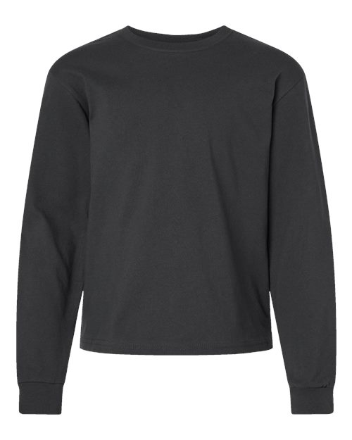 BELLA + CANVAS Youth 6oz. Heavyweight Long Sleeve Tee - Dark Grey