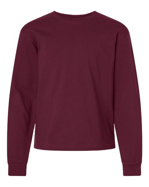 BELLA + CANVAS Youth 6oz. Heavyweight Long Sleeve Tee - Maroon