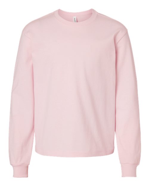 BELLA + CANVAS Youth 6oz. Heavyweight Long Sleeve Tee - Soft Pink