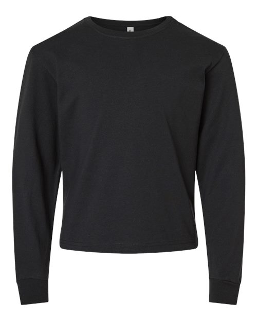 BELLA + CANVAS Youth 6oz. Heavyweight Long Sleeve Tee - Vintage Black