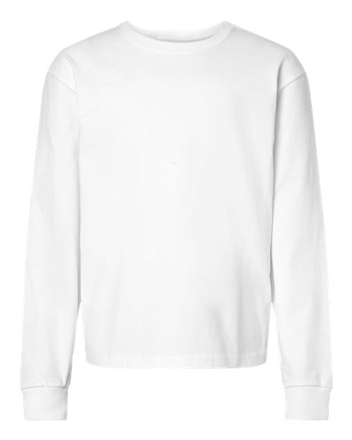 BELLA + CANVAS Youth 6oz. Heavyweight Long Sleeve Tee - White
