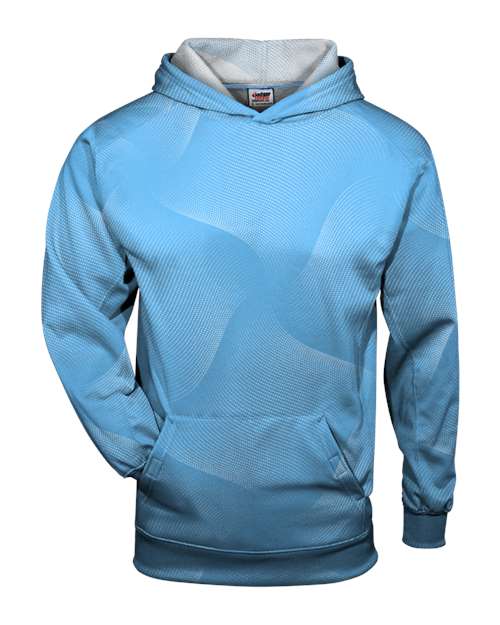 Badger Youth Warp Hooded Long Sleeve T-Shirt - Columbia Blue