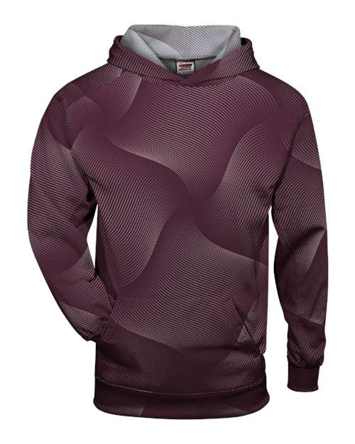 Badger Youth Warp Hooded Long Sleeve T-Shirt - Maroon