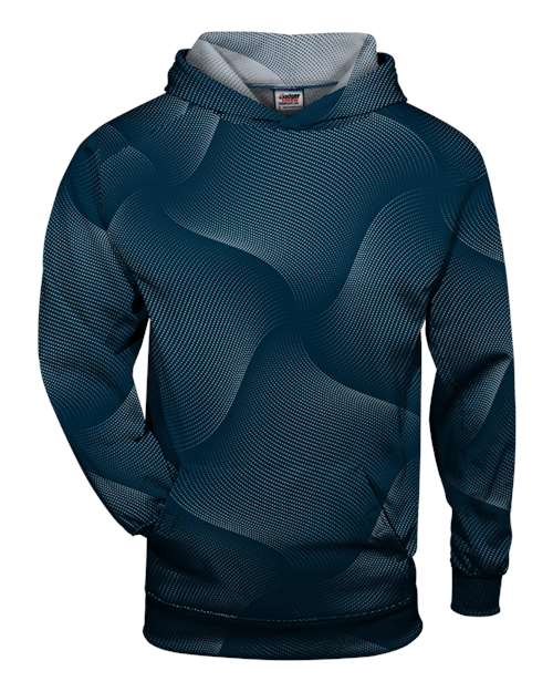 Badger Youth Warp Hooded Long Sleeve T-Shirt - Navy