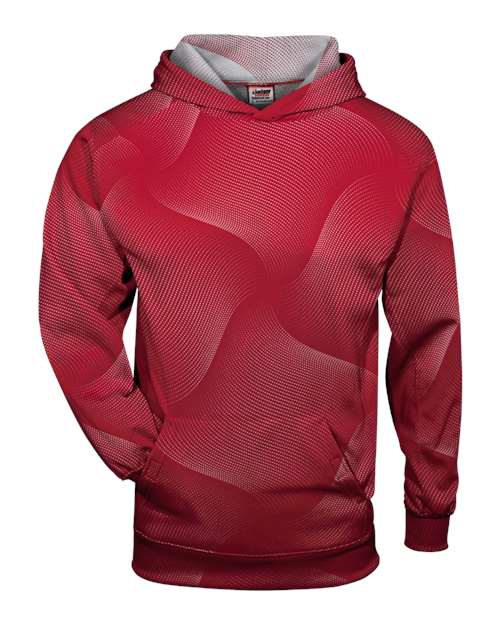 Badger Youth Warp Hooded Long Sleeve T-Shirt - Red