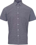 Artisan Collection by Reprime Men's Microcheck Gingham Cotton Shirt - Black/ White