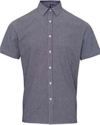 Artisan Collection by Reprime Men's Microcheck Gingham Cotton Shirt - Black/ White