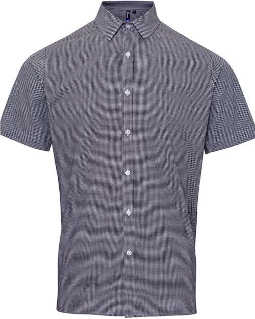 Artisan Collection by Reprime Men's Microcheck Gingham Cotton Shirt - Black/ White