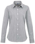 Artisan Collection by Reprime Women's Microcheck Gingham Cotton Shirt - Black/ White