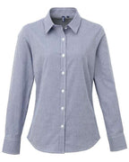Artisan Collection by Reprime Women's Microcheck Gingham Cotton Shirt - Navy/ White