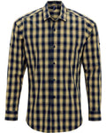 Artisan Collection by Reprime Men's Mulligan Check Cotton Shirt - Camel/ Navy