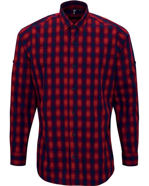 Artisan Collection by Reprime Men's Mulligan Check Cotton Shirt - Red/ Navy