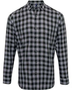 Artisan Collection by Reprime Men's Mulligan Check Cotton Shirt - Steel/ Black
