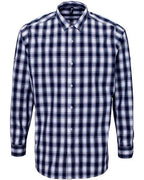 Artisan Collection by Reprime Men's Mulligan Check Cotton Shirt - White/ Navy