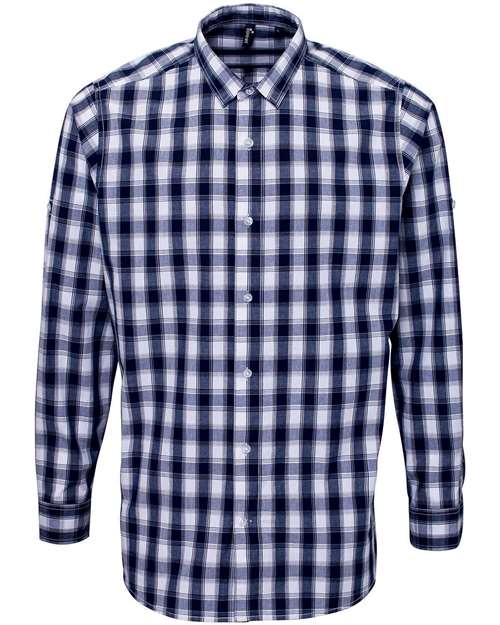 Artisan Collection by Reprime Men's Mulligan Check Cotton Shirt - White/ Navy