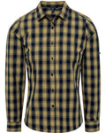 Artisan Collection by Reprime Women's Mulligan Check Cotton Dress Shirt - Camel/ Navy