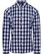 Artisan Collection by Reprime Women's Mulligan Check Cotton Dress Shirt - White/ Navy