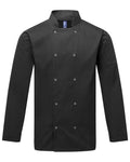 Artisan Collection by Reprime Unisex Ten Studded Front Chef Coat - Black