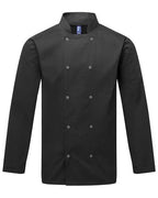 Artisan Collection by Reprime Unisex Ten Studded Front Chef Coat - Black