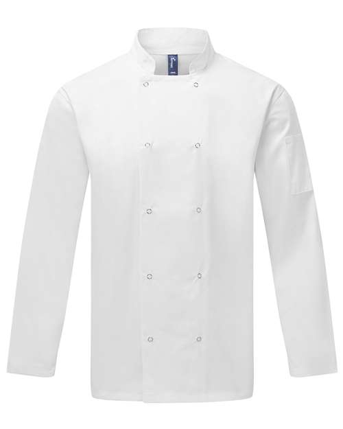 Artisan Collection by Reprime Unisex Ten Studded Front Chef Coat - White