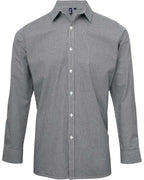 Artisan Collection by Reprime Men's Microcheck Gingham Cotton Shirt - Black/ White