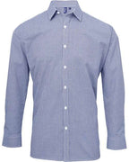 Artisan Collection by Reprime Men's Microcheck Gingham Cotton Shirt - Navy/ White