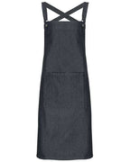 Artisan Collection by Reprime Cross Back Barista Bib Apron - Black Denim