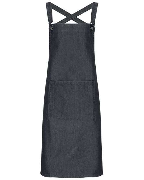 Artisan Collection by Reprime Cross Back Barista Bib Apron - Black Denim