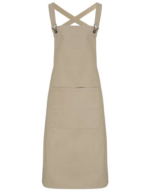 Artisan Collection by Reprime Cross Back Barista Bib Apron - Khaki