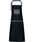 Artisan Collection by Reprime Domain Contrast Denim Bib Apron - Black Denim