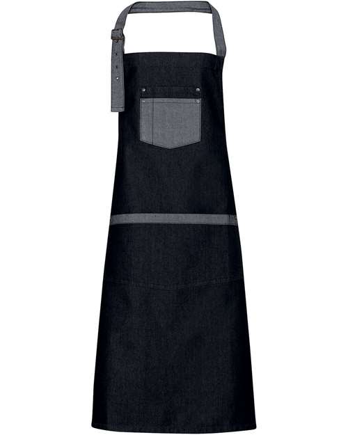 Artisan Collection by Reprime Domain Contrast Denim Bib Apron - Black Denim