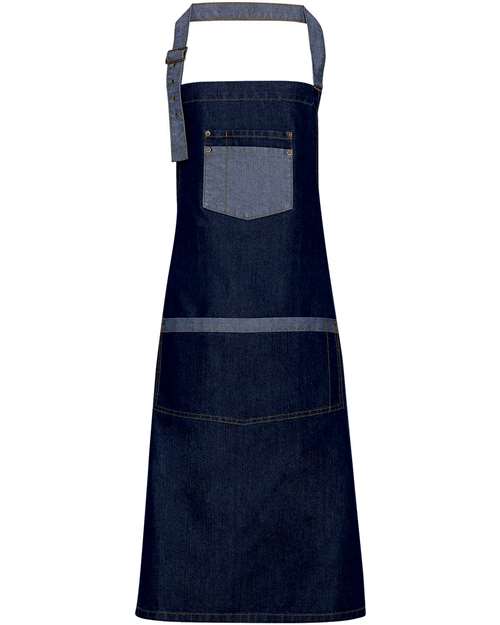 Artisan Collection by Reprime Domain Contrast Denim Bib Apron - Indigo Denim