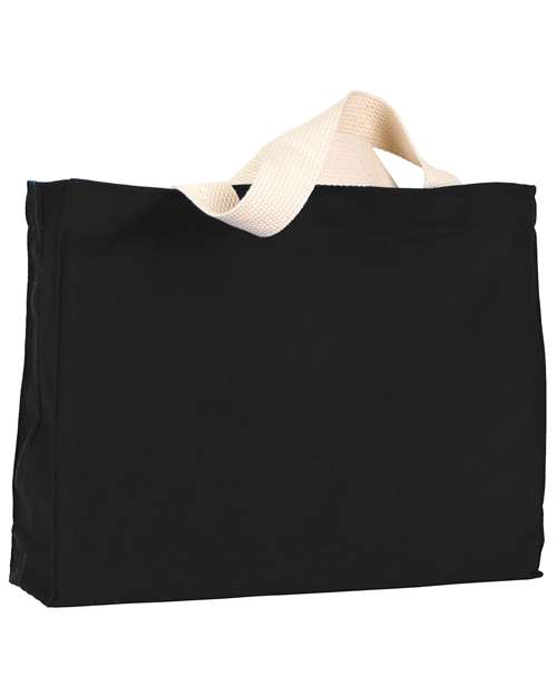Bayside USA-Made Canvas Medium Gusset Tote Bag - Black