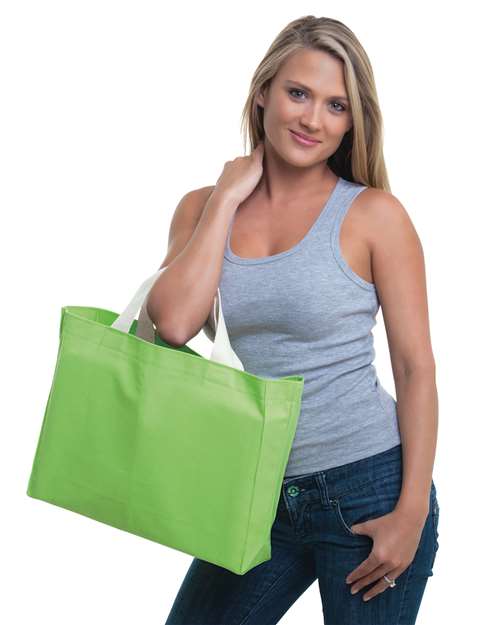 Bayside USA-Made Canvas Medium Gusset Tote Bag - Lime Green