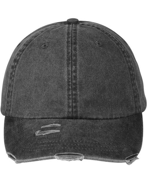 Adams Headwear Classic Pigment Distressed Dad Hat - Black