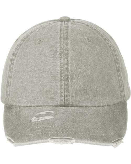 Adams Headwear Classic Pigment Distressed Dad Hat - Stone