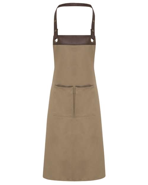 Artisan Collection by Reprime Espresso Bib Apron - Khaki/ Brown